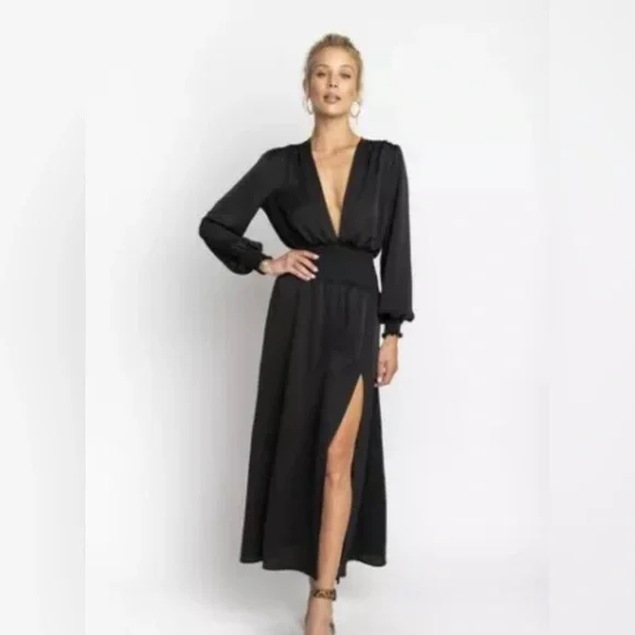 RESA Jade Black Long Sleeve Maxi Dress - Size M - Picture 3 of 7